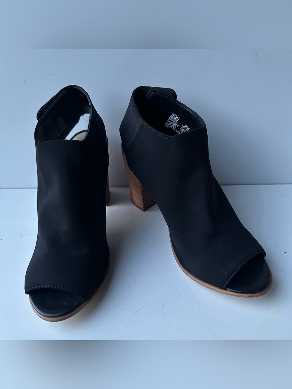STEVEN Black Peep Toe Slingback Heels Women’s Size 6M Block Heel Shoes
